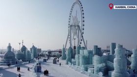 VIDEO Competiția sculpturilor în gheață, în China! Mii de turiști au venit pentru a admira lucrările